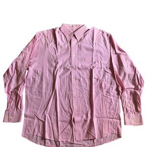 Pierre Balmain Men's Pink Checkered Long Sleeve Dress‎ Shirt 16.5